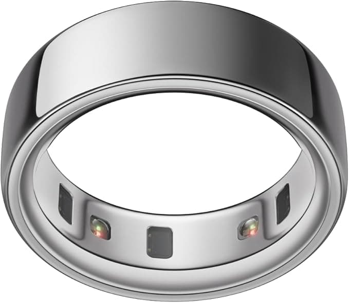 Oura Ring 4 - Silver - Size 8 - Smart Ring - Unique Sizing, Not Standard US Ring Sizes - Size First - Sleep Tracking Wearable - Heart Rate - Fitness Tracker - Up to 8 Days of Battery Life
