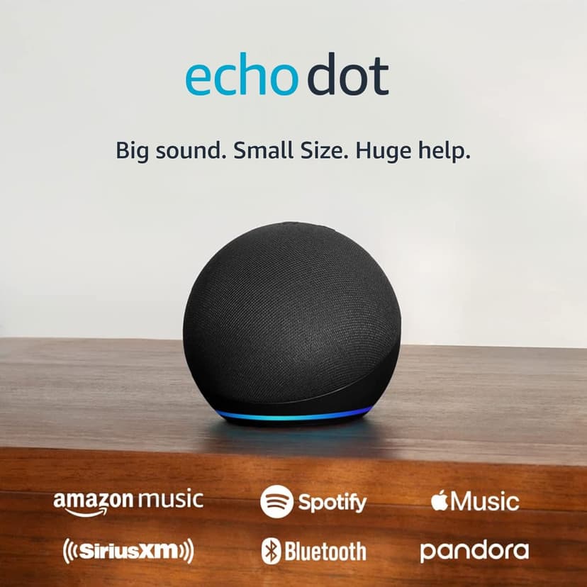 Amazon Echo Dot, Vibrant sounding Alexa speaker, Great for bedrooms, dining rooms and offices, Charcoal