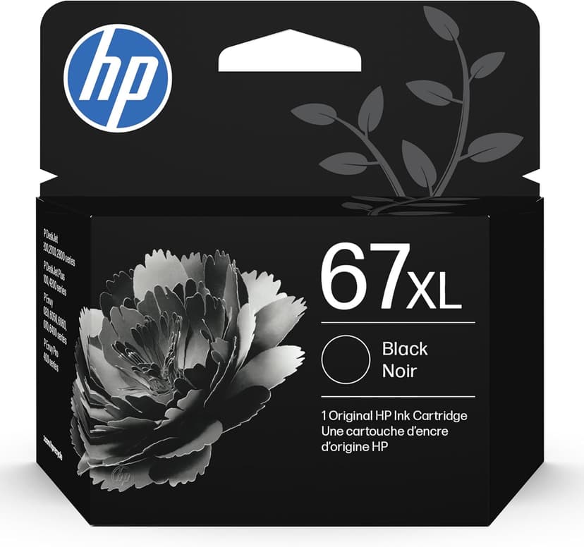 HP 67XL Black High-yield Ink Cartridge for HP Printers | Works with Printer Series: DeskJet 1255, 2700, 4100, ENVY 6000, 6400 Series | Eligible for Instant Ink | 3YM57AN