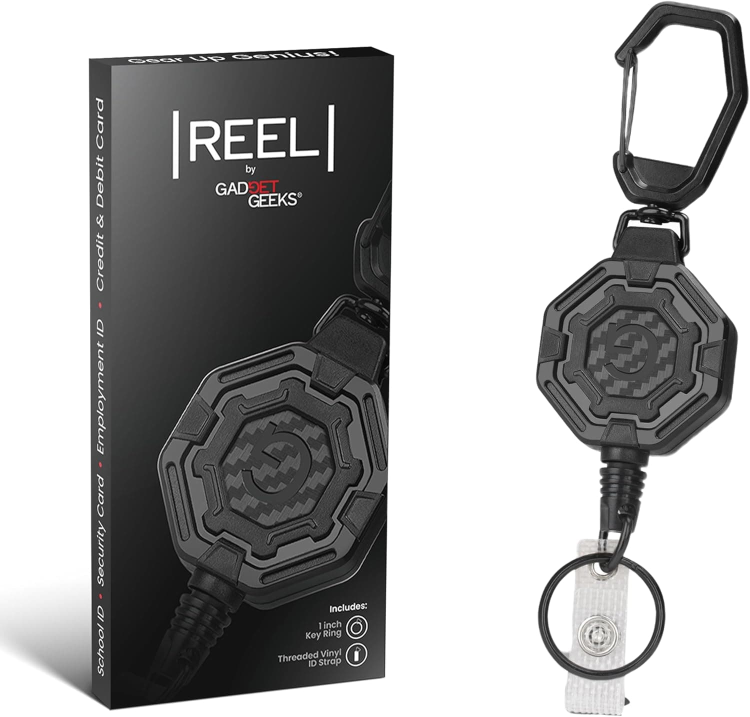 The Ultimate Retractable ID & Keychain Carabiner – Big Clip, 32” Steel Cord, Unbeatable Durability - Perfect for Office, School, Hospital, Construction, Recreation, 8oz, 1 Pack