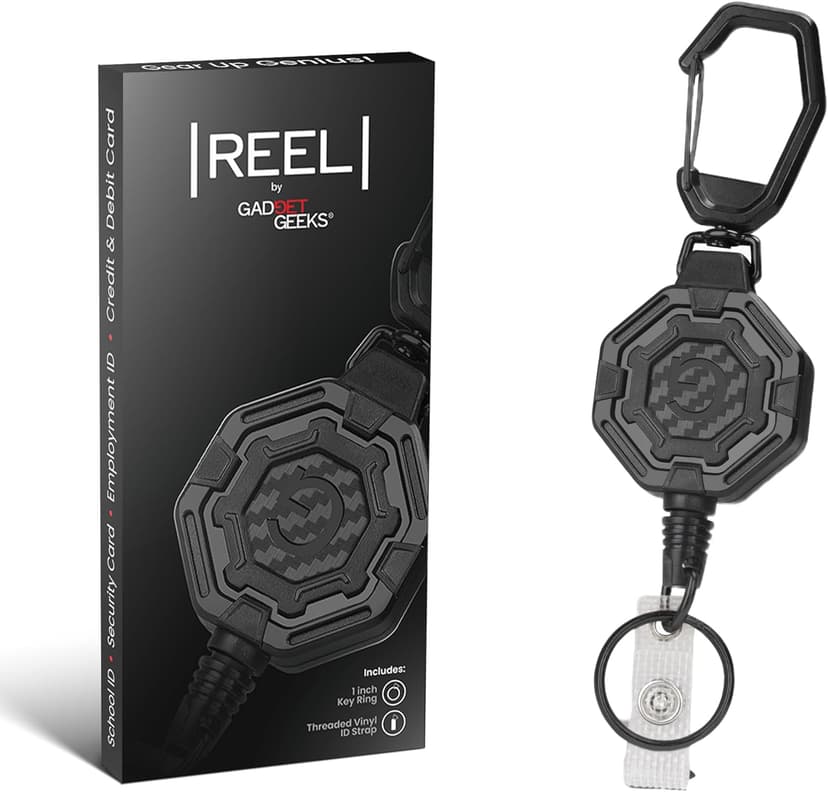 The Ultimate Retractable ID & Keychain Carabiner – Big Clip, 32” Steel Cord, Unbeatable Durability - Perfect for Office, School, Hospital, Construction, Recreation, 8oz, 1 Pack