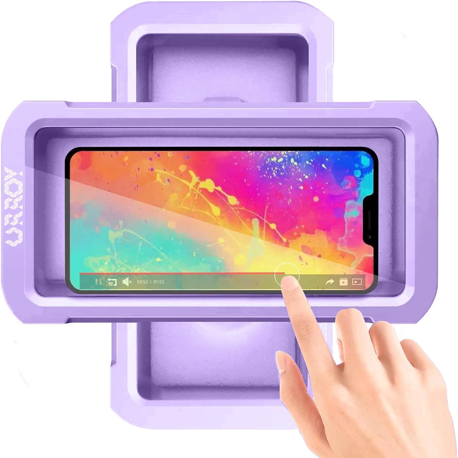 URROY Shower Phone Holder Waterproof, 360° Rotation Shower Phone Case, Anti-Fog High Sensitivity Universal Cover Mount Stand for Bathroom Wall Mirror Bathtub Kitchen, Gift for Men Women