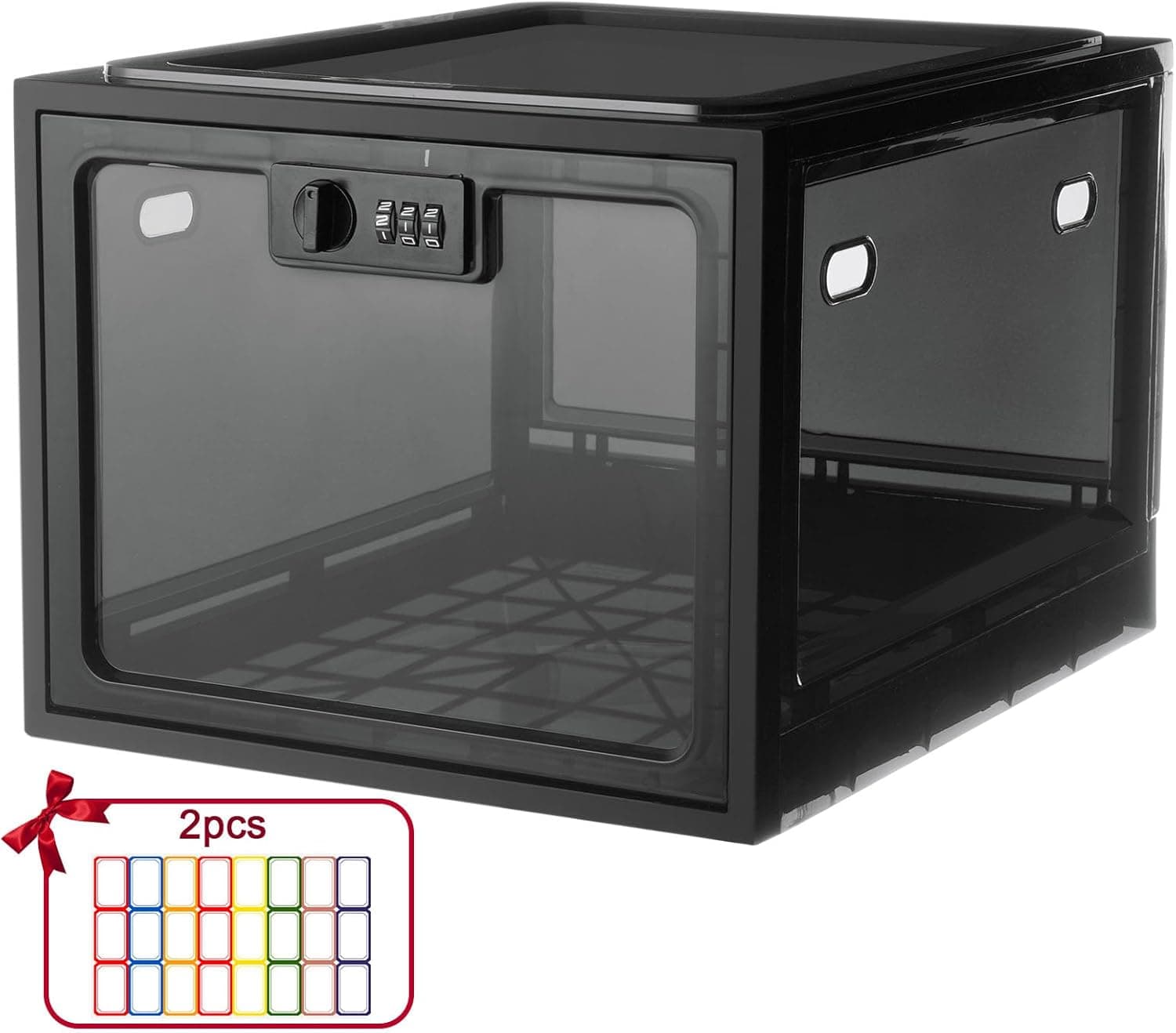 Lalifebuss Combination Lock Boxes for Personal Items, Lockable Storage Box for Office Locker/School/Medicine/Snacks/Phone Jail/Electronic/Home (1 Pack/Black)