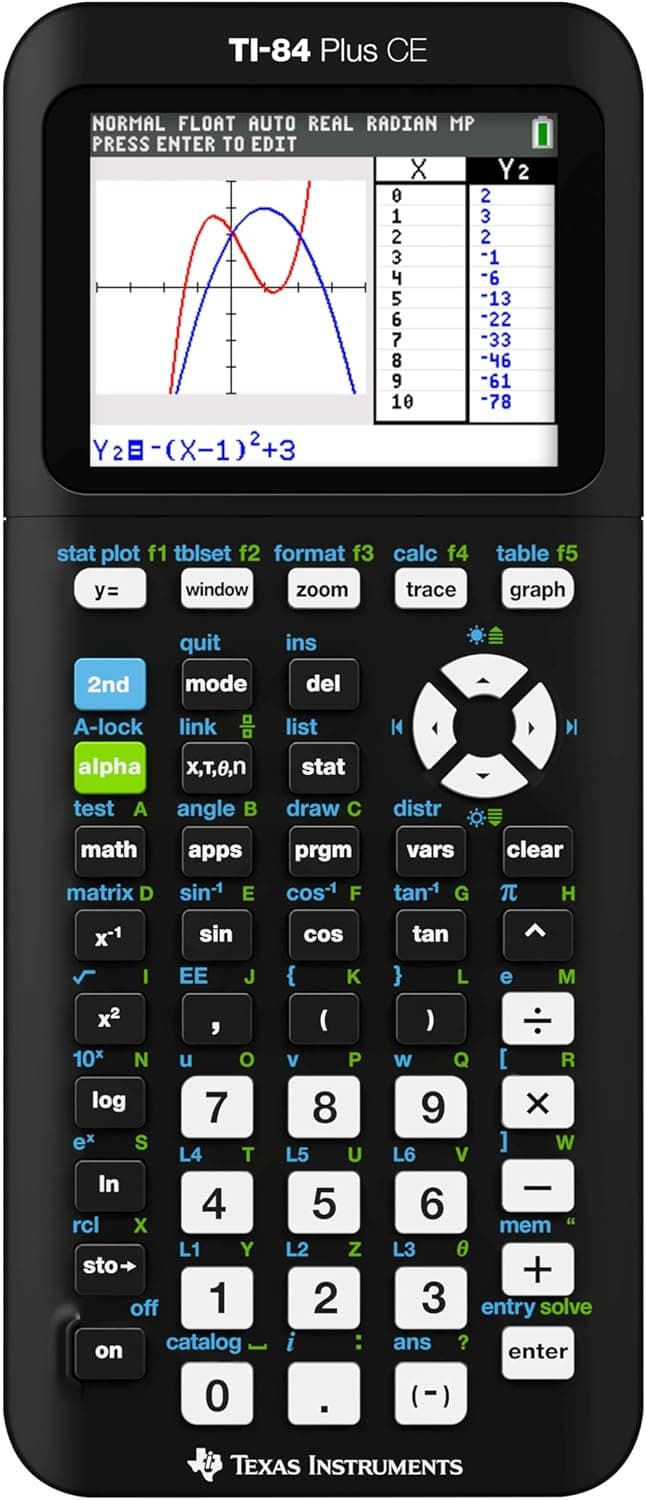 Texas Instruments TI-84 Plus CE Color Graphing Calculator, Black