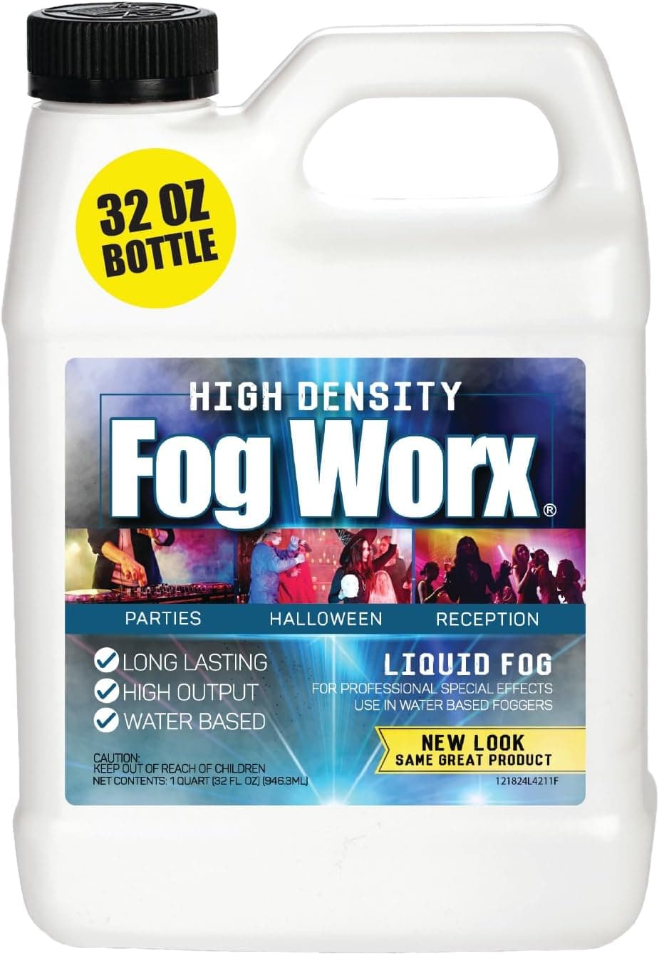 FogWorx Extreme High Density Fog Juice - Quart – 32 Fluid Ounces of Long Lasting, High Output, Odorless Water Based Machine Fluid for 400 to 1500 Watt Machines