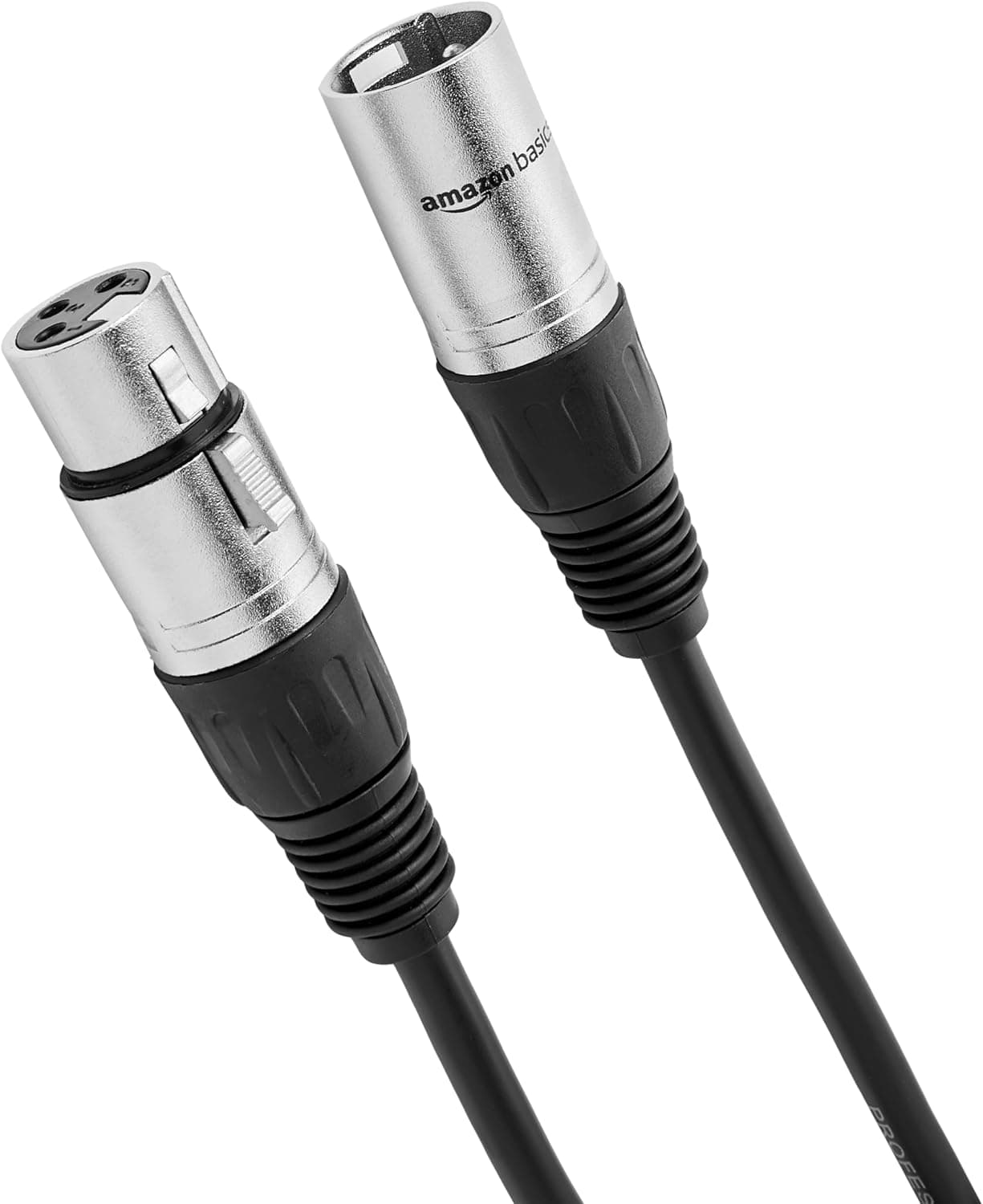 Amazon Basics XLR Male to Female Microphone Cable for Speaker or PA System, All Copper Conductors, 6MM PVC Jacket, 6 Foot, Black