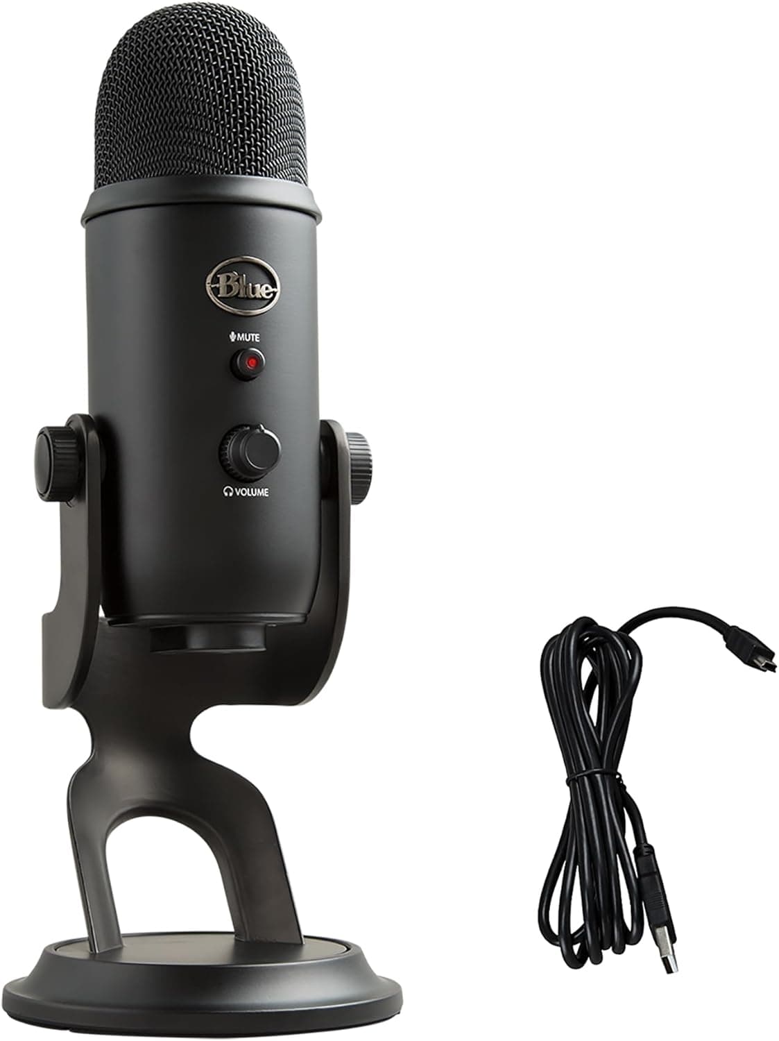 Logitech for Creators Blue Yeti USB Microphone for Gaming, Streaming, Podcast, YouTube, Discord, PC, Studio Sound, Plug & Play-Blackout