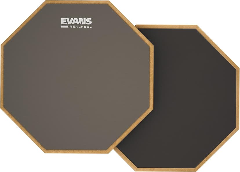 Evans RealFeel - Drum Practice Pad - Drum Pad - Drummer Practice Pad - Gum Rubber & Neoprene, 2 Sided, 12 Inch
