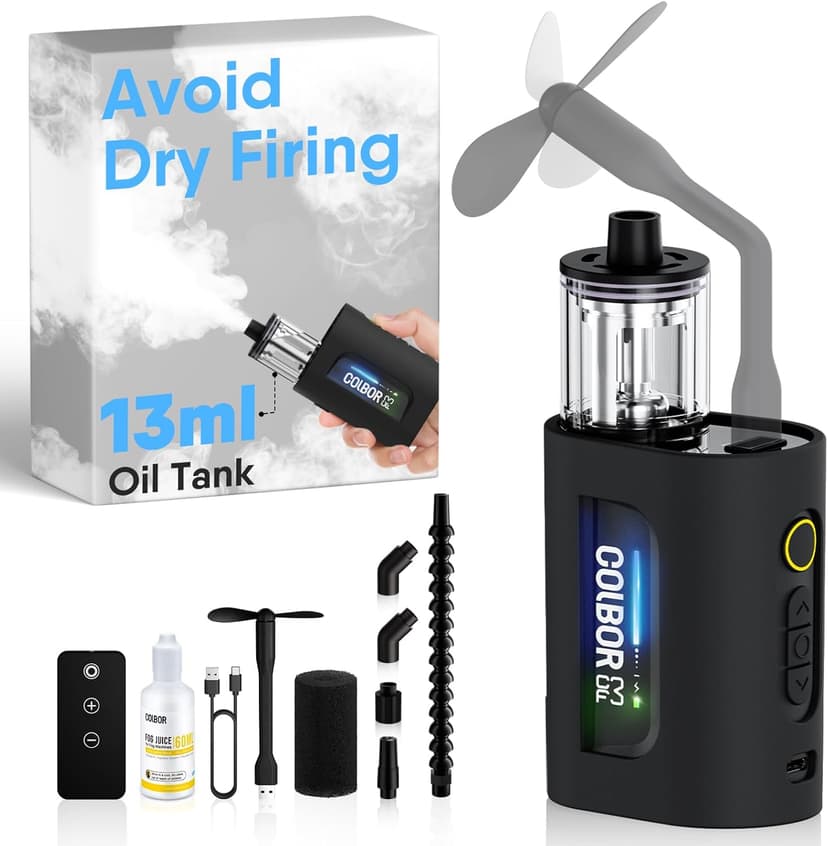 COLBOR CF3 Portable Fog Machine, Mini Handheld Smoke Machine for Photography with Remote Control, Small Fogger Haze Maker with 60° Tilt-Protection for Indoor Outdoor Thanksgiving Party Cosplay