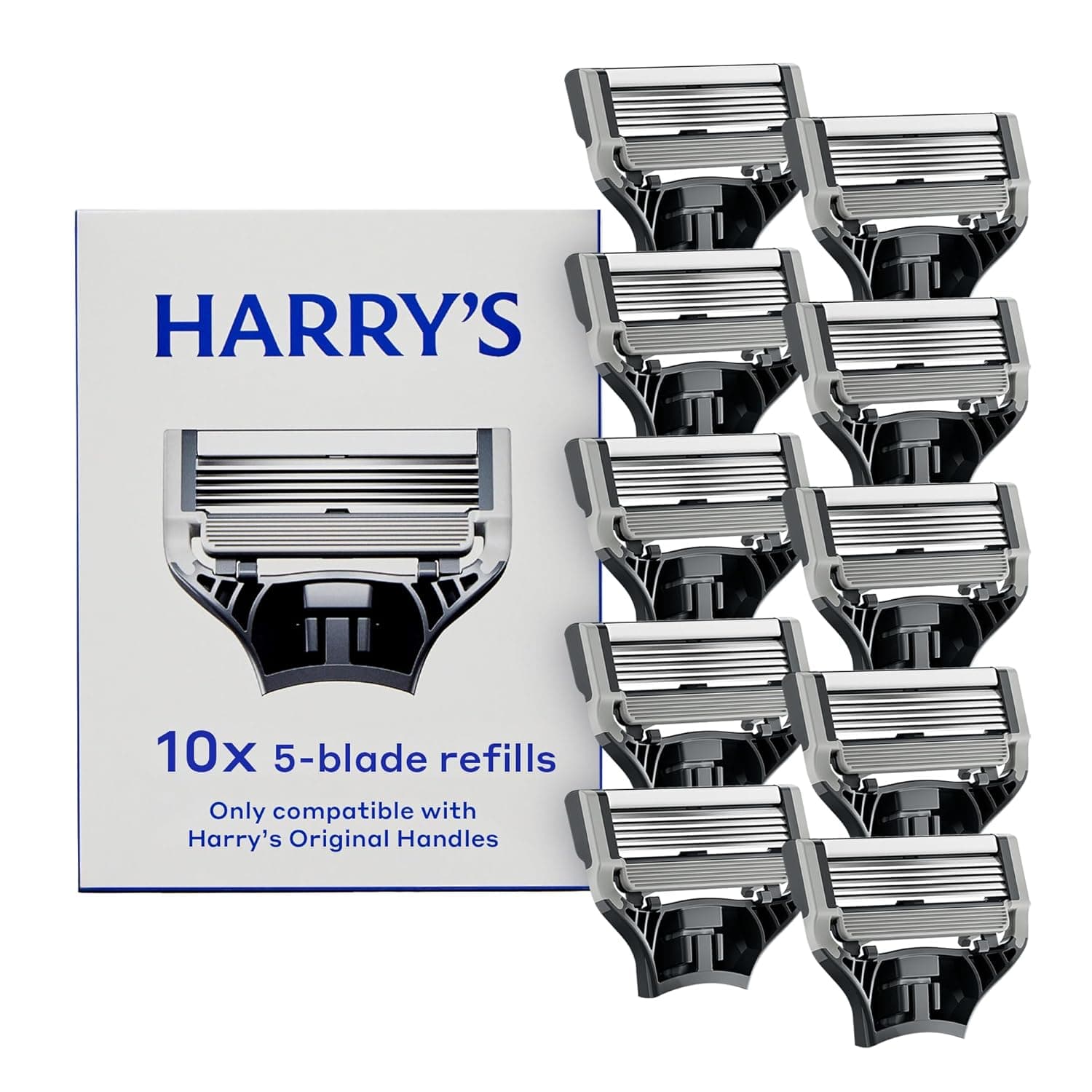 Harry's Original Razor Blades for Men - 10 Count - Premium Razor Blade Refill Cartridges - German Engineered