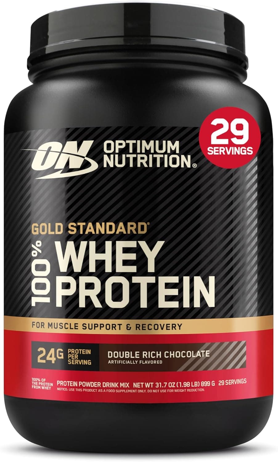 Optimum Nutrition Gold Standard 100% Whey Protein Powder, Double Rich Chocolate 1.98 Pound (Packaging May Vary)