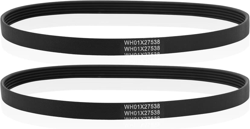 2pcs WH01X27538 Washer Drive Belt Replacement, Compatible with GE Washing Machines Replaces Parts AP6328256 PS12299369 4587903 290D1101P005 (Black)
