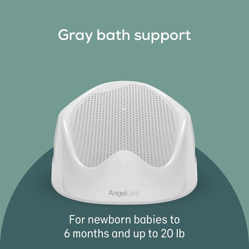 Angelcare Baby Bath Support (Gray) | Ideal for Babies Less Than 6 Months Old
