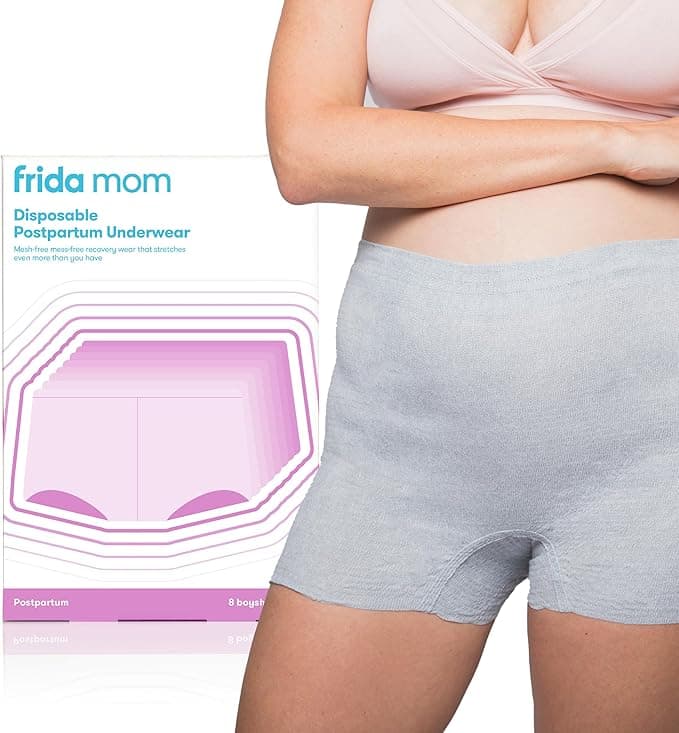 Frida Mom Postpartum Underwear, Disposable Boyshort Panties, Seamless, Stretch Support, New Mom Essentials